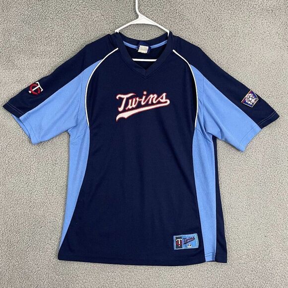 Minnesota Twins Cooperstown Collection Jersey Men XL Blue MLB Embroidered Patch - Picture 1 of 12